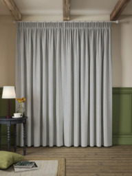 John Lewis Ticking Stripe Print Pair Lined Pencil Pleat Curtains - thumbnail 4