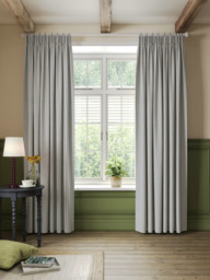 John Lewis Ticking Stripe Print Pair Lined Pencil Pleat Curtains - thumbnail 2