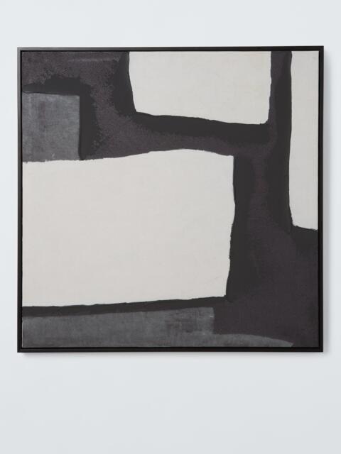 John Lewis 'Mono Shapes' Abstract Framed Print, 80 x 80cm, Black/White - image 1