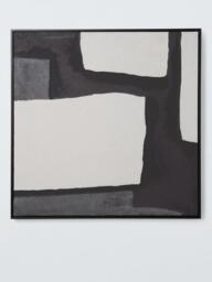 John Lewis 'Mono Shapes' Abstract Framed Print, 80 x 80cm, Black/White - thumbnail 1