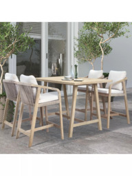 KETTLER Cora 4-Seater Garden Bar Dining Table & Chairs Set, FSC-Certified (Acacia Wood), Natural - thumbnail 4