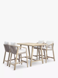 KETTLER Cora 4-Seater Garden Bar Dining Table & Chairs Set, FSC-Certified (Acacia Wood), Natural - thumbnail 1