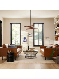 West Elm Axel 3 Seater Leather Sofa, Brown - thumbnail 5