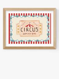 EAST END PRINTS Kid of the Village 'Circus Ticket' Framed Print, 43.4 x 33.4cm, Natural - thumbnail 1