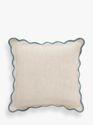 John Lewis Scalloped Linen Cushion - thumbnail 1