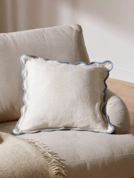 John Lewis Scalloped Linen Cushion - thumbnail 3