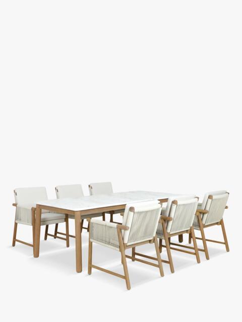 KETTLER Forest 6-Seater Rectangular Garden Dining Table & Chairs Set, FSC-Certified (Acacia Wood), Natural - image 1
