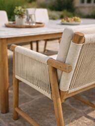 KETTLER Forest 6-Seater Rectangular Garden Dining Table & Chairs Set, FSC-Certified (Acacia Wood), Natural - thumbnail 3
