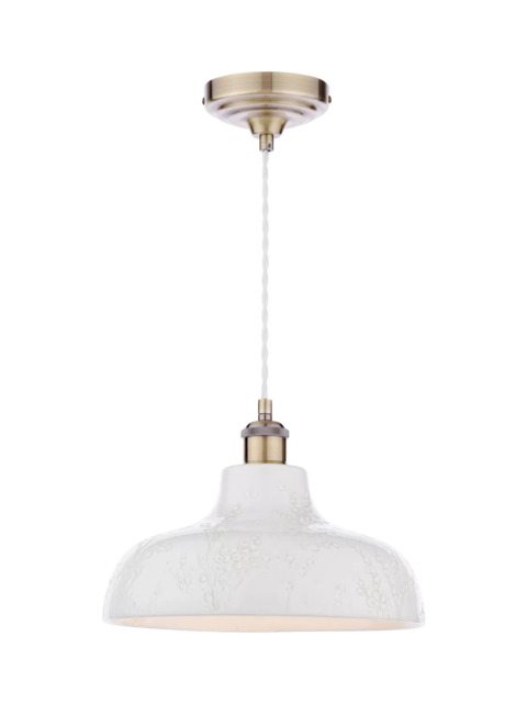 Laura Ashley Pussy Willow Ceramic Pendant Ceiling Light, Grey - image 1