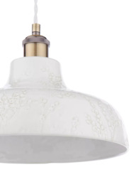 Laura Ashley Pussy Willow Ceramic Pendant Ceiling Light, Grey - thumbnail 6