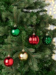 John Lewis Shatterproof Christmas Tree Baubles, Box of 30, Red/Gold/Green - thumbnail 2