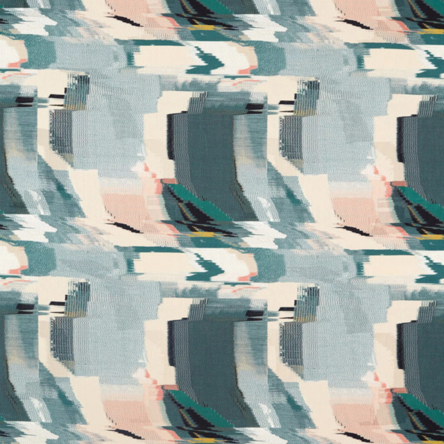 Harlequin Perspective Made to Measure Curtains or Roman Blind, Emerald/Peony - image 1