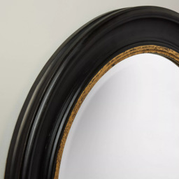 John Lewis Georgian Round Wood Wall Mirror, 68cm, Black/Gold - thumbnail 3