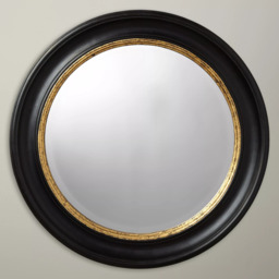 John Lewis Georgian Round Wood Wall Mirror, 68cm, Black/Gold