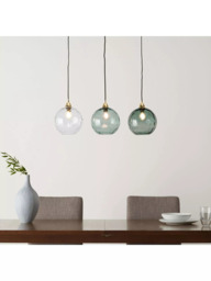 MADE Ilaria 3 Pendant Diner Ceiling Light, Blue - thumbnail 5