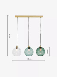 MADE Ilaria 3 Pendant Diner Ceiling Light, Blue - thumbnail 6