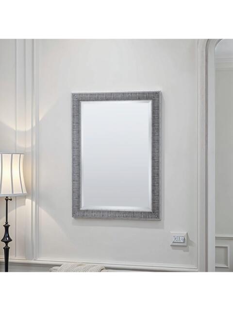 Yearn Cobblestone Rectangular Wall Mirror, Silver - image 1