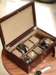 Dulwich Designs Windsor Leather 10 Piece Watch Box - thumbnail 4