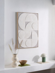 John Lewis 'Neutral Shapes' Framed Hand Painted 3D Canvas, Neutral - thumbnail 2