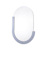 Där Kaylee Oval Wall Mirror, 90 x 60cm, Smoked Silver - thumbnail 1