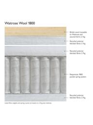 John Lewis Waitrose Wool 1800 Pocket Spring Pillowtop Mattress, Medium Tension, Single - thumbnail 5