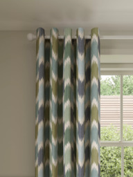John Lewis Valle Ikat Print Pair Lined Eyelet Curtains - thumbnail 1