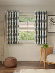 John Lewis Valle Ikat Print Pair Lined Eyelet Curtains - thumbnail 5
