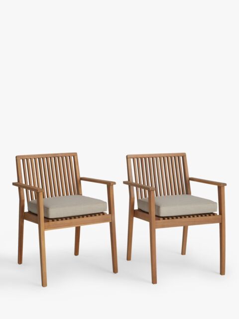 John Lewis Mona Garden Dining Chair, Set of 2, FSC-Certified (Acacia Wood), Natural - image 1