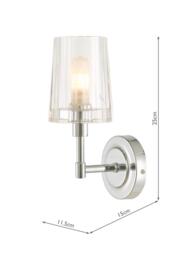 Laura Ashley Blake Bathroom Single Wall Light, Chrome - thumbnail 6