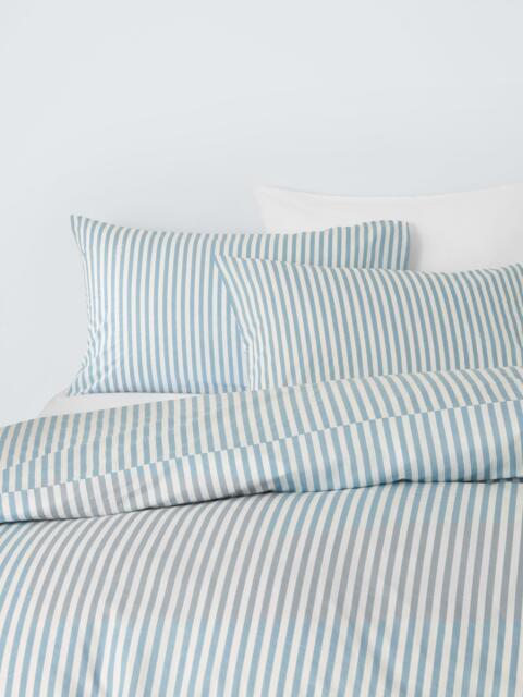John Lewis Ava Cotton Percale Stripe Duvet Cover Set, Blue - image 1