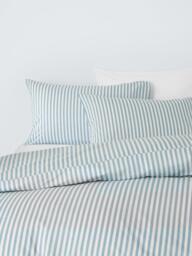 John Lewis Ava Cotton Percale Stripe Duvet Cover Set, Blue