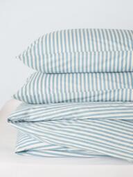 John Lewis Ava Cotton Percale Stripe Duvet Cover Set, Blue - thumbnail 5