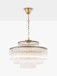 John Lewis Athenea Wide Chandelier Ceiling Light, Antique Brass - thumbnail 1
