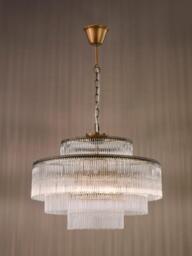 John Lewis Athenea Wide Chandelier Ceiling Light, Antique Brass - thumbnail 4