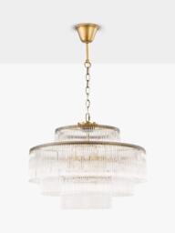 John Lewis Athenea Wide Chandelier Ceiling Light, Antique Brass - thumbnail 3