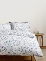 John Lewis Elena Pure Cotton Percale Reversible Duvet Cover Set, 220 Thread Count, Blue - thumbnail 6