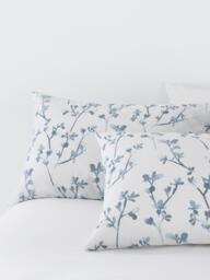John Lewis Elena Pure Cotton Percale Reversible Duvet Cover Set, 220 Thread Count, Blue - thumbnail 3