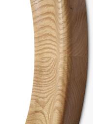 Yearn Ashby Round Oak Wood Wall Mirror, 80cm, Natural - thumbnail 3