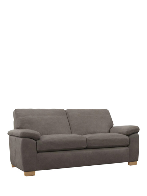 John Lewis Camden Large 3 Seater Leather Sofa, Light Leg - image 1
