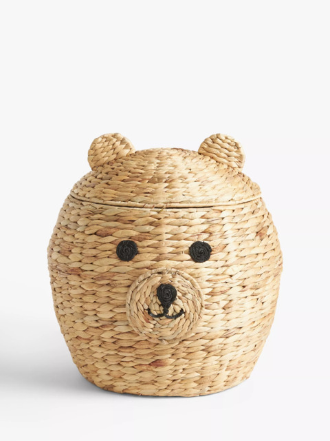 John Lewis Bear Water Hyacinth Storage Basket, Natural - image 1
