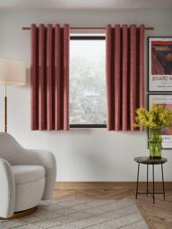 John Lewis Textured Weave Pair Blackout Lined Eyelet Curtains - thumbnail 6