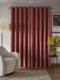 John Lewis Textured Weave Pair Blackout Lined Eyelet Curtains - thumbnail 4