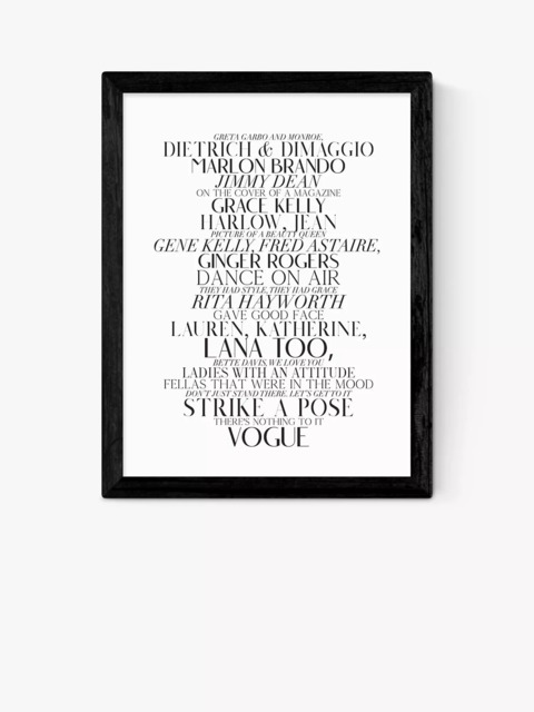 EAST END PRINTS Honeymoon Hotel 'Vogue Lyrics' Framed Print - image 1