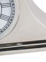 Libra Interiors Quartz Roman Numeral Retro Carriage Mantle Clock, Nickel - thumbnail 5