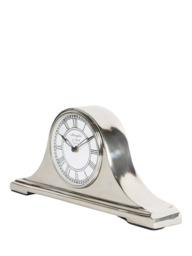 Libra Interiors Quartz Roman Numeral Retro Carriage Mantle Clock, Nickel - thumbnail 2