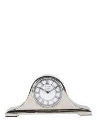 Libra Interiors Quartz Roman Numeral Retro Carriage Mantle Clock, Nickel - thumbnail 1