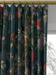 GP & J Baker Hydrangea Bird Made to Measure Curtains or Roman Blind, Indigo - thumbnail 2