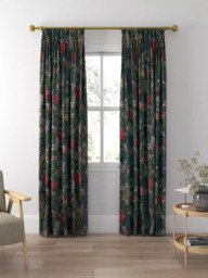 GP & J Baker Hydrangea Bird Made to Measure Curtains or Roman Blind, Indigo - thumbnail 5
