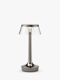 Flos Philippe Starck Bon Jour Unplugged Rechargeable Cordless Table Lamp, Black Chrome