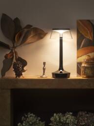 Flos Philippe Starck Bon Jour Unplugged Rechargeable Cordless Table Lamp, Black Chrome - thumbnail 2